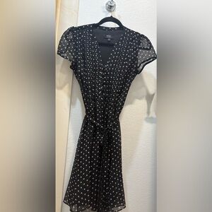 Elegant Black Polka Dot Dress